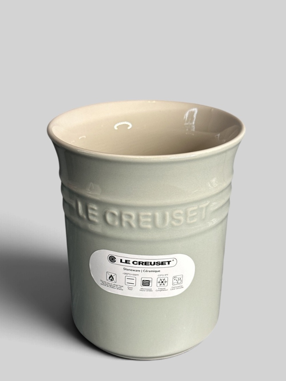 Le Creuset utensil crock Pistache 1 liter 6X5 inch NEW